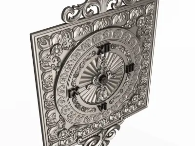 Classic Wall Clock 04 Chrome Low-poly 3D model