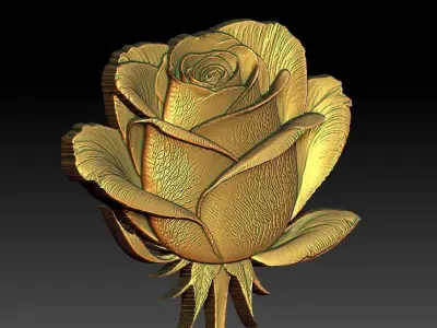 14 Rose CNC Relief Model 3D print model