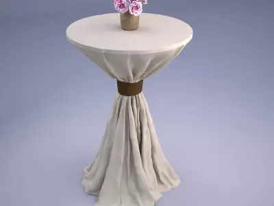 Wedding Table with Flowers 3D model