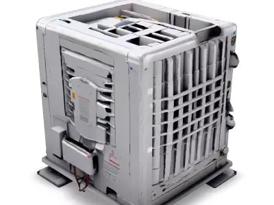 Realistic Industrial HVAC Unit Low-poly 3D model