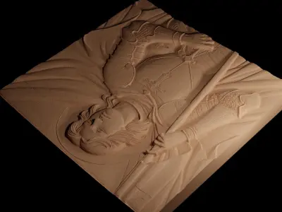 Joan of ark CNC 3d Print High Relief Sand Casting 3D print model