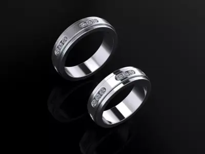 Wedding Bands 04 3D print model