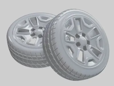 realistic Low poly with high detailed Wheel model Low-poly 3D model