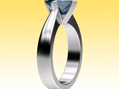 Ring Princess Solitaire  3D print model