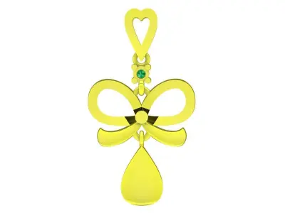 A4712 Diamond Bow Women Pendant 3D Model 3D print model