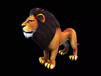 stylized lion 3D model