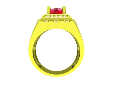 A7229 Korean Style Diamond Vintage Men Ring 3D print model