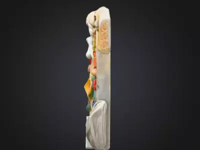 Enchanted Floral Maiden Relief Low-poly 3D model