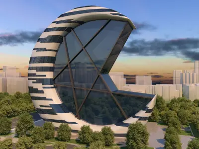 0073 - Crescent Skyscraper  3D model