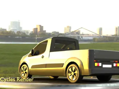 City Car 13 Utility Vehicles Pickup 1500 Type-D Black  Low-poly 3D model