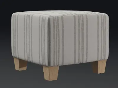 McKenzie Ottoman philip stripe neutral Low-poly 3D model