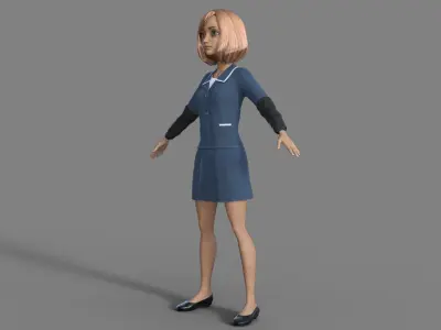 3D Cartoon Character Girl 3D model