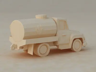 Low poy Origami car cartoon racing   toy car Truck construction 3D model