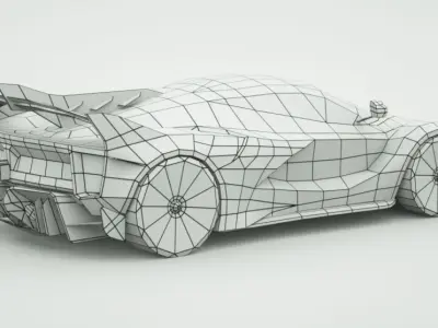 Generic Supercar v17 Low-poly 3D model