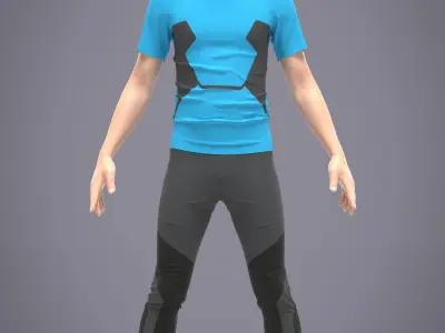 Men Sport Outfit - 65 Marvelous Designer and Clo3D 3D model
