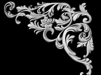 Central decor ornament for furniture 3D model 697