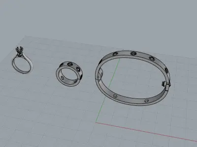  rings and bracelet 3D print model