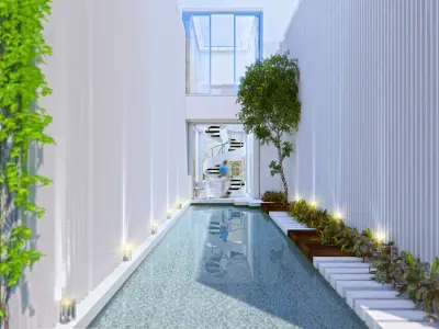 House with pool 3d 3D model