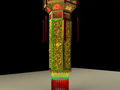 Chinese Palace Lantern 3D model 19