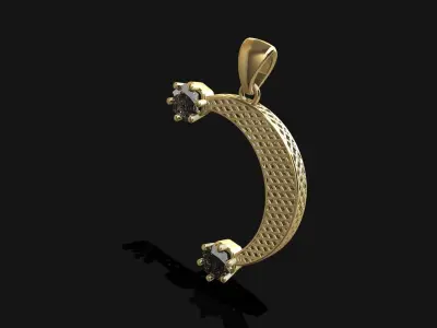 Minimalist Moon Pendant 3D Printable Jewelry Design 3D print model