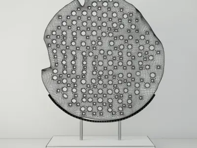 Natura Wooden Carving Deco on Stand 3D model