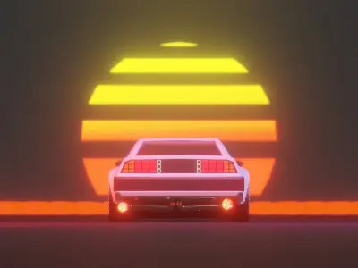 Delorean Low Poly Custom 3D model