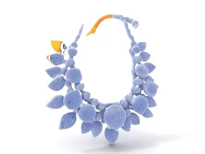 Emerald Leaf Necklace model pack Low-poly 3D model