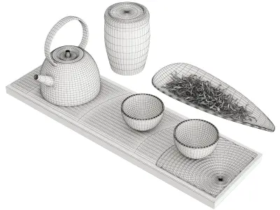 Chinese Tea Ceremony Set 3D model