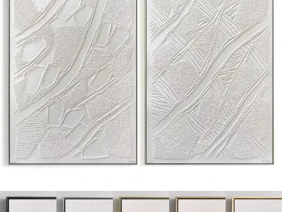 Plaster Two Photo Frame 180 Low-poly 3D model