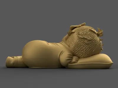 Cute Baby Doll Figurine STL for 3D Printing 3D print model