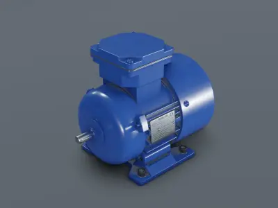 Electric motor Low-poly 3D model
