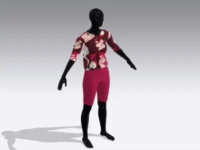 Female Cloth Dress Low-poly 3D model