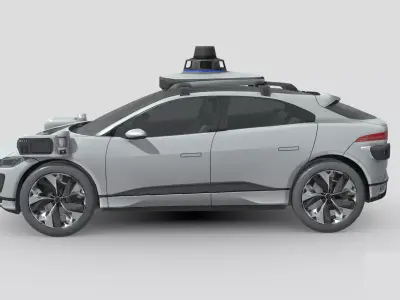 Low Poly Car - Jaguar I-PACE Waymo Driver Low-poly 3D model