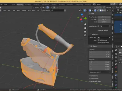 Old flat iron 3D model