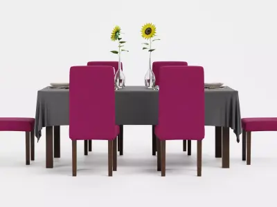-Restaurant Table FULL V2- 3D model
