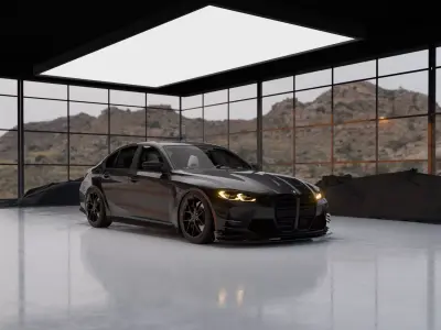 MIRRORED GARAGE AUTOMOTIVE  Blender File 3D model