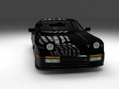Porsche 944 turbo with interior 3D model