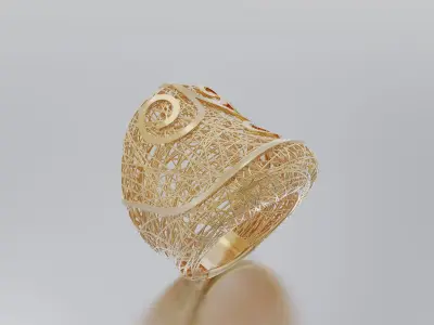 woman ring 3D print model 5