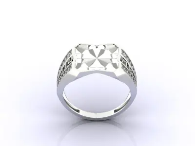 Print Ready STL 3DM  Gents Rings Diamond Men Ring  3D print model 171