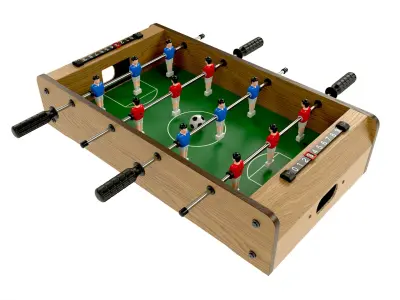 Football Table Game Wooden 3D model
