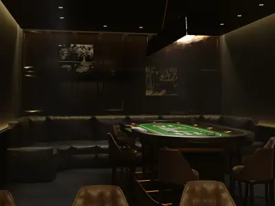 Poker Room 3D Set 3D model