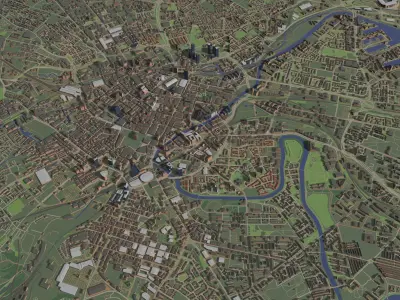 Manchester England - city and urban 3D model