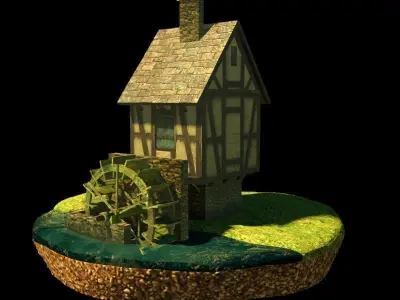 Water mill 3D model