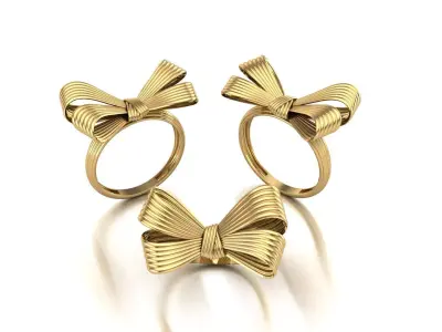 Bow tie ring 3D print model