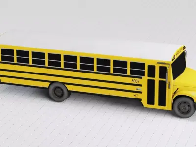 Low Poly Bus School Low-poly 3D model