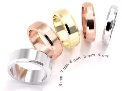 Classic Wedding band 12 for rendering and 3D print model
