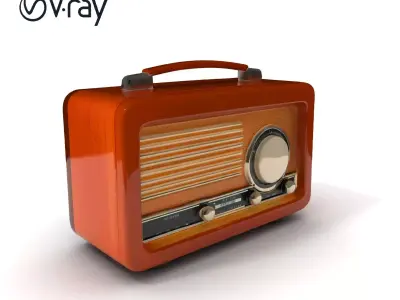 Vintage Radio Model Pack with Detailed Knobs and Grille Low-poly 3D model
