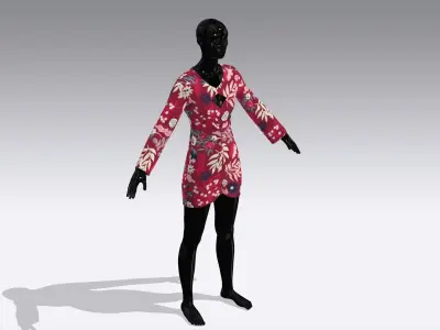 Woman Cloth Dress Low-poly 3D model