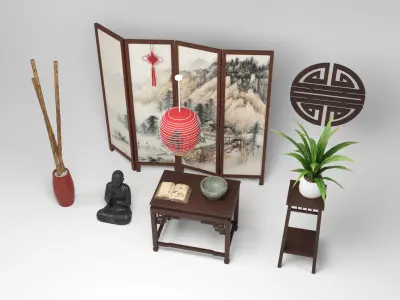 Chinese Props Low-poly 3D model