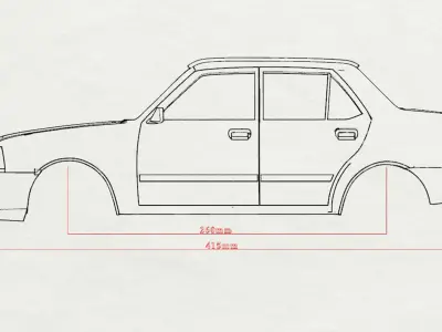 3d printable car Turkish Tofas Sahin Regata Fiat stl file 3D print model